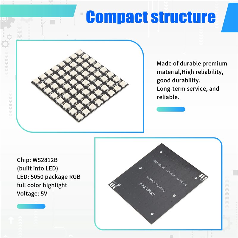 2025 Trend WS2812 LED 5050 RGB - огляд і ціна Rgb Led Matrix 8X8